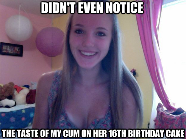 Didn't even Notice The taste of my cum on her 16th birthday cake  