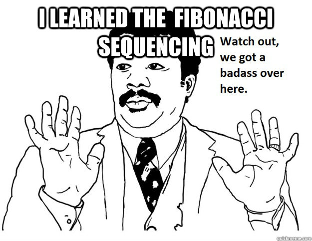 i learned the  fibonacci sequencing    Badass Meme