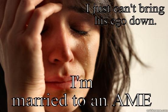                             I JUST CAN'T BRING                                HIS EGO DOWN. I'M MARRIED TO AN AME First World Problems