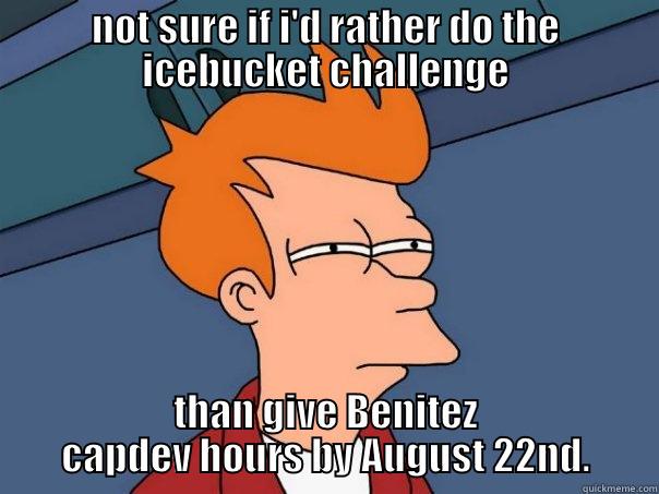 NOT SURE IF I'D RATHER DO THE ICEBUCKET CHALLENGE THAN GIVE BENITEZ CAPDEV HOURS BY AUGUST 22ND. Futurama Fry