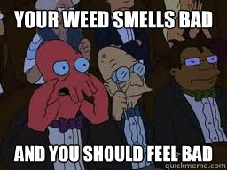 Your weed smells bad and you should feel bad  Zoidberg
