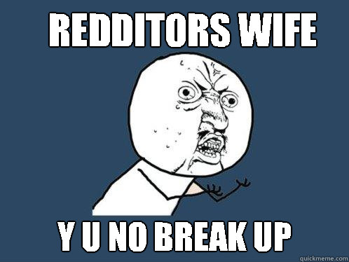 Redditors Wife y u no break up  Y U No