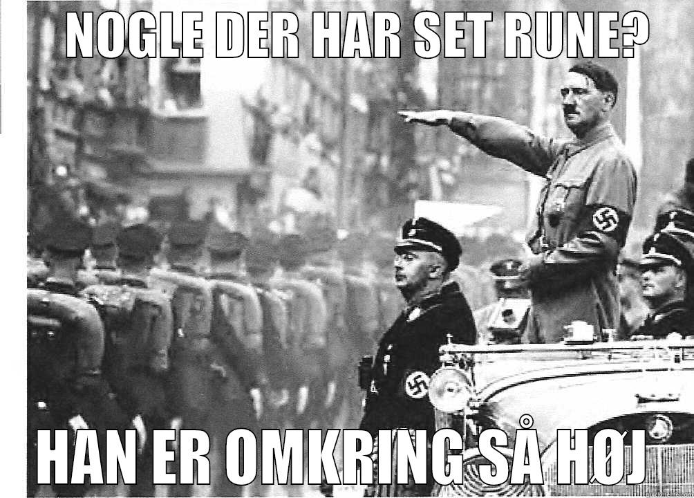       NOGLE DER HAR SET RUNE?     HAN ER OMKRING SÅ HØJ Misc