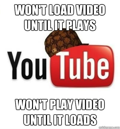 Won't load video until it plays Won't play video until it loads  