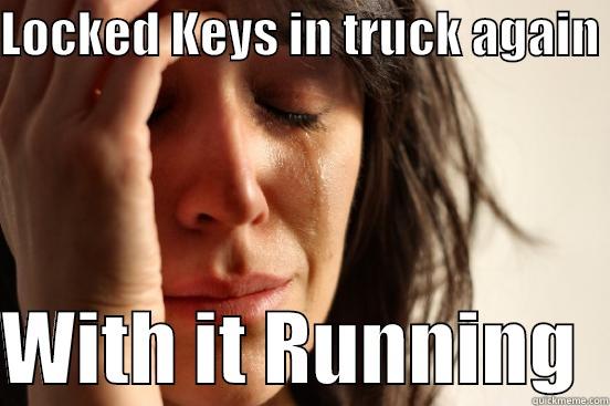 LOCKED KEYS IN TRUCK AGAIN   WITH IT RUNNING  First World Problems