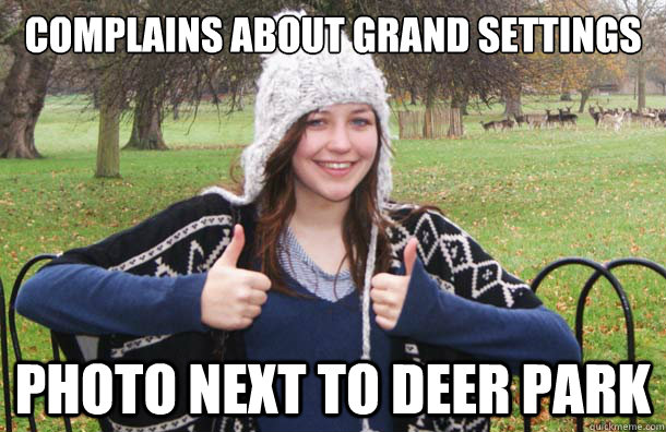 complains about grand settings  photo next to deer park  