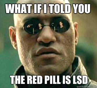 What if I told you 
The red pill is LSD  What if I told you