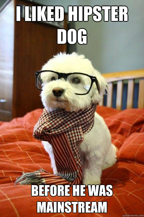 I liked hipster dog Before he was mainstream  Hipster Dog
