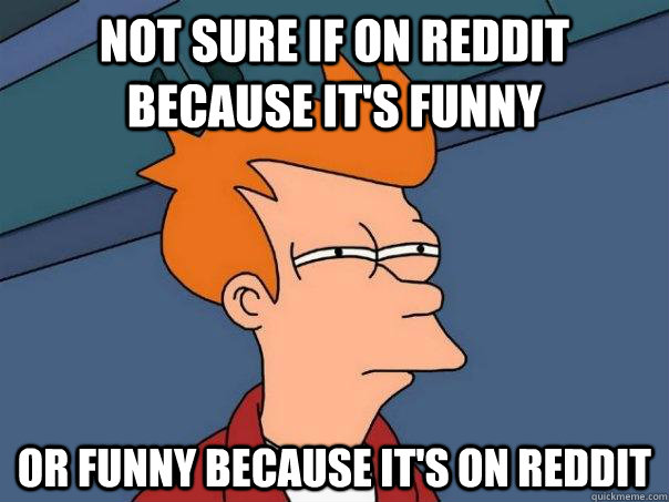 Not sure if on reddit because it's funny or funny because it's on reddit  Futurama Fry