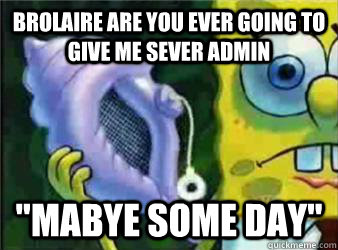 Brolaire are you ever going to give me sever admin 