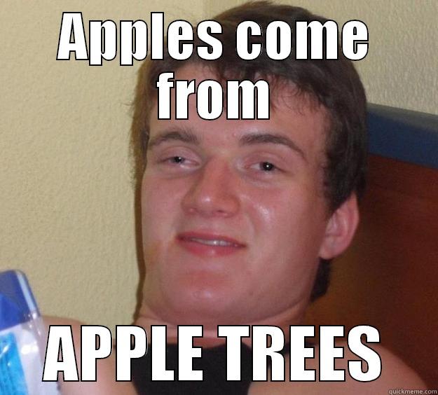 APPLES COME FROM APPLE TREES 10 Guy