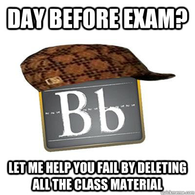 Day before exam? let me help you fail by deleting all the class material    