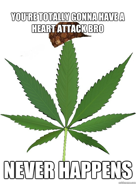 You're totally gonna have a heart attack bro NEVER HAPPENS - You're totally gonna have a heart attack bro NEVER HAPPENS  Scumbag cannabis