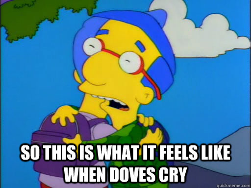  So this is what it feels like when doves cry -  So this is what it feels like when doves cry  Milhouse