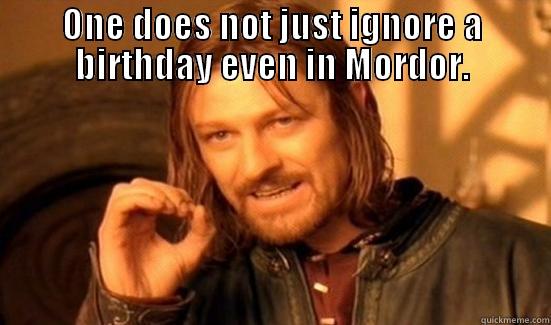ONE DOES NOT JUST IGNORE A BIRTHDAY EVEN IN MORDOR.  Boromir