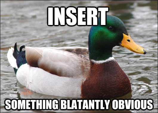 Insert  Something blatantly obvious  Actual Advice Mallard