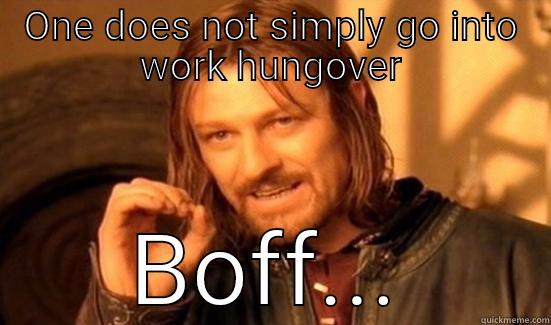 ONE DOES NOT SIMPLY GO INTO WORK HUNGOVER BOFF... Boromir