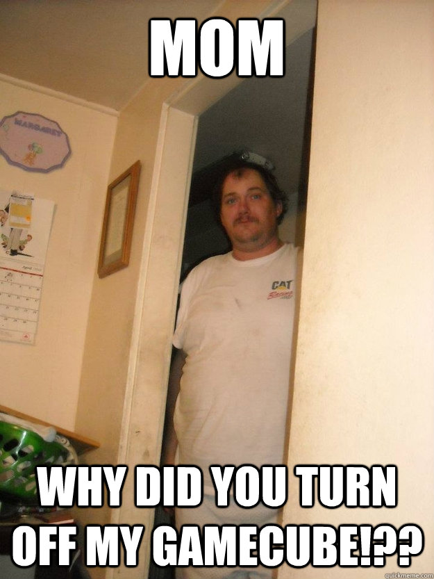 mom why did you turn off my gamecube!?? - mom why did you turn off my gamecube!??  basement bubba