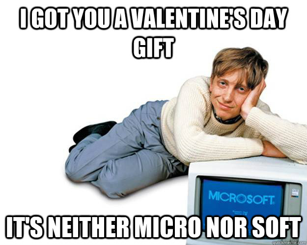 I got YOu a vALENTINE'S DAY GIFT IT'S NEITHER MICRO NOR SOFT - I got YOu a vALENTINE'S DAY GIFT IT'S NEITHER MICRO NOR SOFT  SEXY BILL