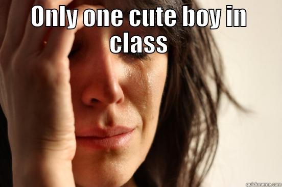 ONLY ONE CUTE BOY IN CLASS  First World Problems