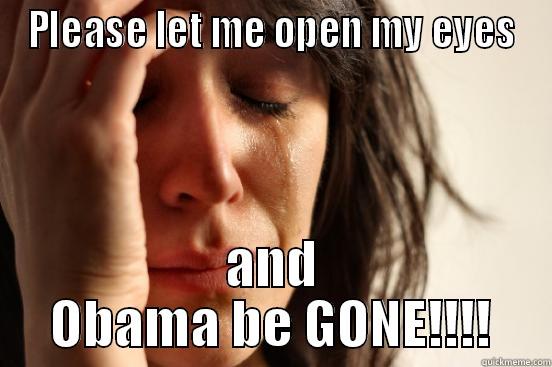 PLEASE LET ME OPEN MY EYES AND OBAMA BE GONE!!!! First World Problems