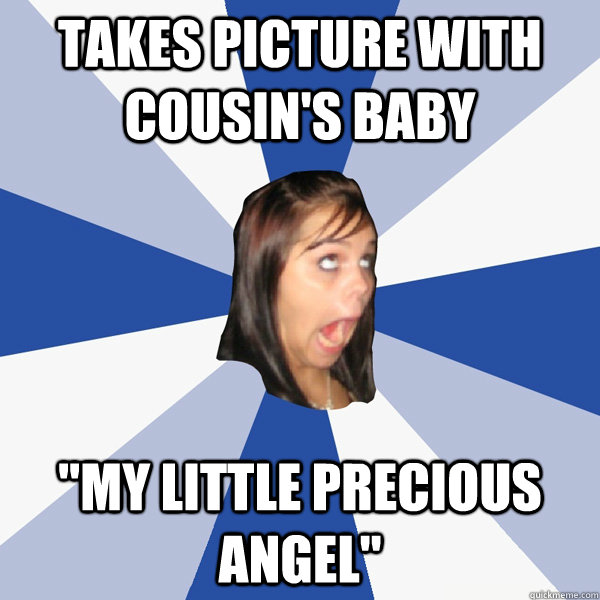 takes picture with cousin's baby 