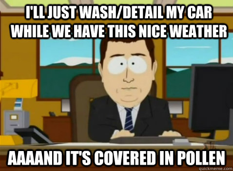 I'll just wash/detail my car while we have this nice weather aaaand it's covered in pollen  - I'll just wash/detail my car while we have this nice weather aaaand it's covered in pollen   South Park Banker