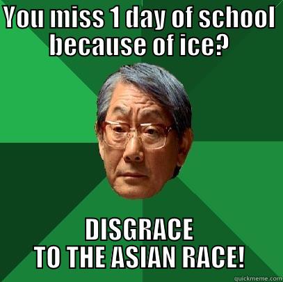 YOU MISS 1 DAY OF SCHOOL BECAUSE OF ICE? DISGRACE TO THE ASIAN RACE! High Expectations Asian Father