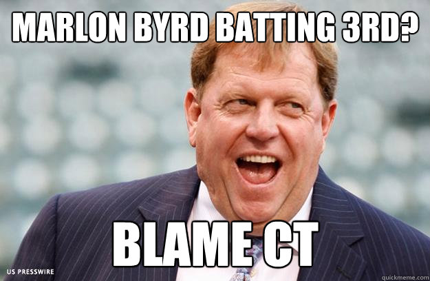 Marlon Byrd batting 3rd? Blame CT  