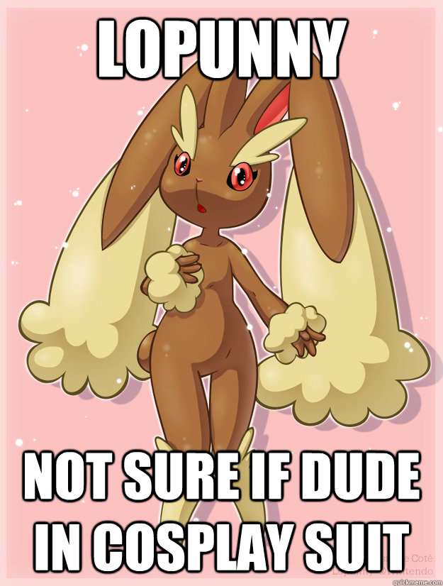 lopunny not sure if dude in cosplay suit  