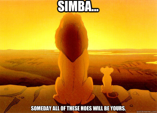 SIMBA... SOMEDAY All of these hoes will BE YOURS. - SIMBA... SOMEDAY All of these hoes will BE YOURS.  SimbaHoes