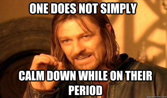 One does not simply Calm down while on their period  Boromir