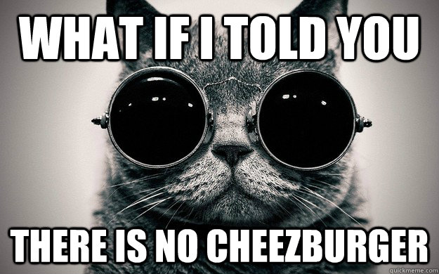 What if i told you There is no cheezburger  Morpheus Cat Facts