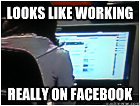 Looks like Working Really on Facebook - Looks like Working Really on Facebook  Slacking Work Girl