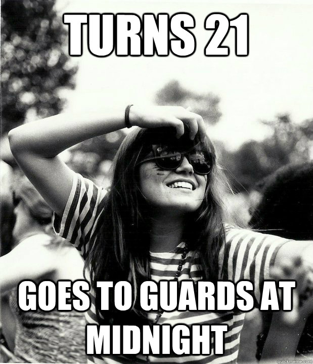 turns 21 goes to guards at midnight  Georgetown Hipster