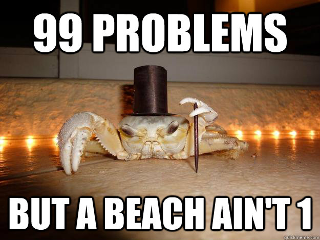 99 problems but a beach ain't 1  Fancy Crab