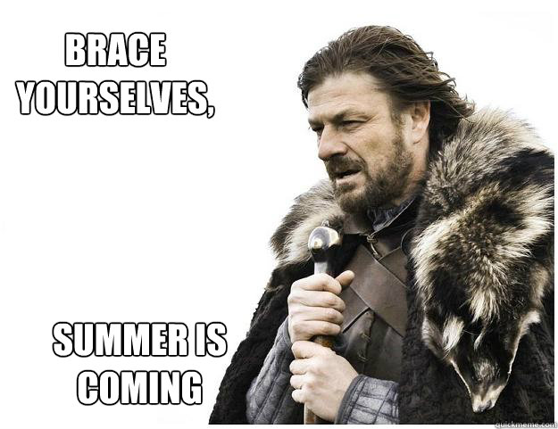 Brace yourselves,
 Summer is coming  Imminent Ned