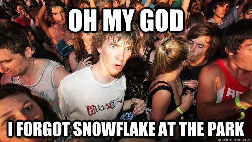 Oh my god i forgot snowflake at the park  Sudden Clarity Clarence