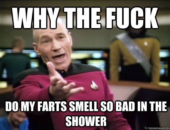 why the fuck do my farts smell so bad in the shower  Annoyed Picard HD