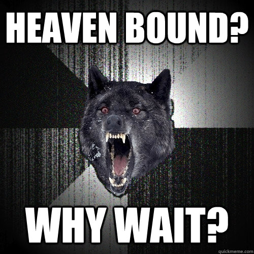 Heaven Bound? Why wait?  Insanity Wolf