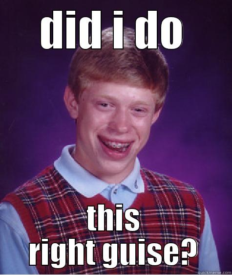 DID I DO THIS RIGHT GUISE? Bad Luck Brian