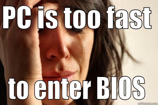 PC IS TOO FAST  TO ENTER BIOS First World Problems