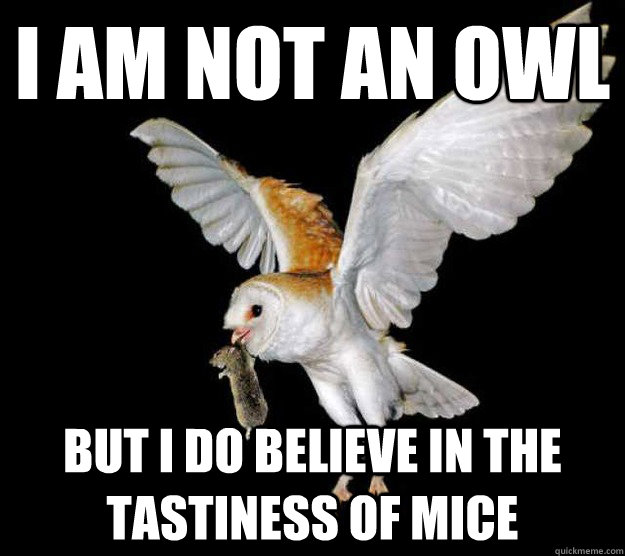 I am not an owl But I do believe in the tastiness of mice I am not an