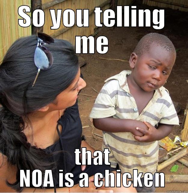 SO YOU TELLING ME THAT NOA IS A CHICKEN Skeptical Third World Kid