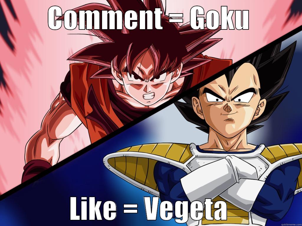 COMMENT = GOKU LIKE = VEGETA Misc