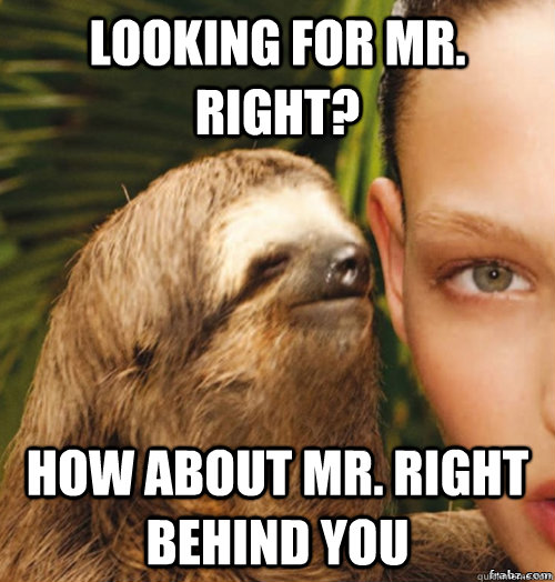 Looking for Mr. Right? How about mr. right behind you  rape sloth