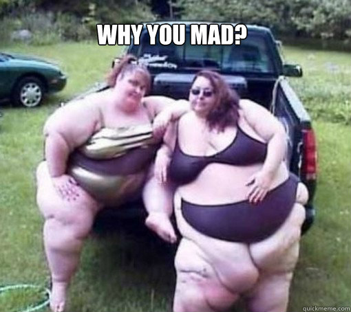 Why you mad?   Fat people