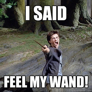 I Said feel my wand!  Pissed off Harry