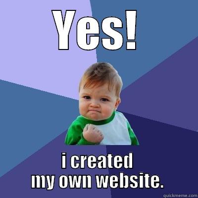 YES! I CREATED MY OWN WEBSITE. Success Kid