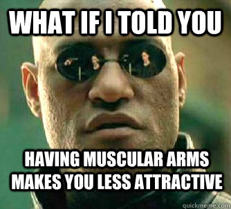 What if i told you having muscular arms makes you less attractive - What if i told you having muscular arms makes you less attractive  WhatIfIToldYouBing